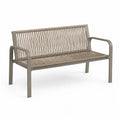 Panca da giardino 2 posti in alluminio e corda in polipropilene tortora e beige 122 x 65 x 80 cm
