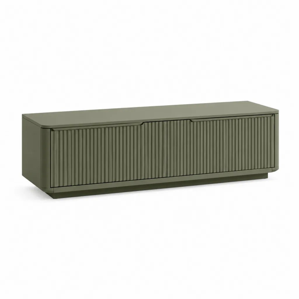 Mobile porta TV a 3 ante in MDF verde oliva rettangolare 160 x 40 x 45 cm