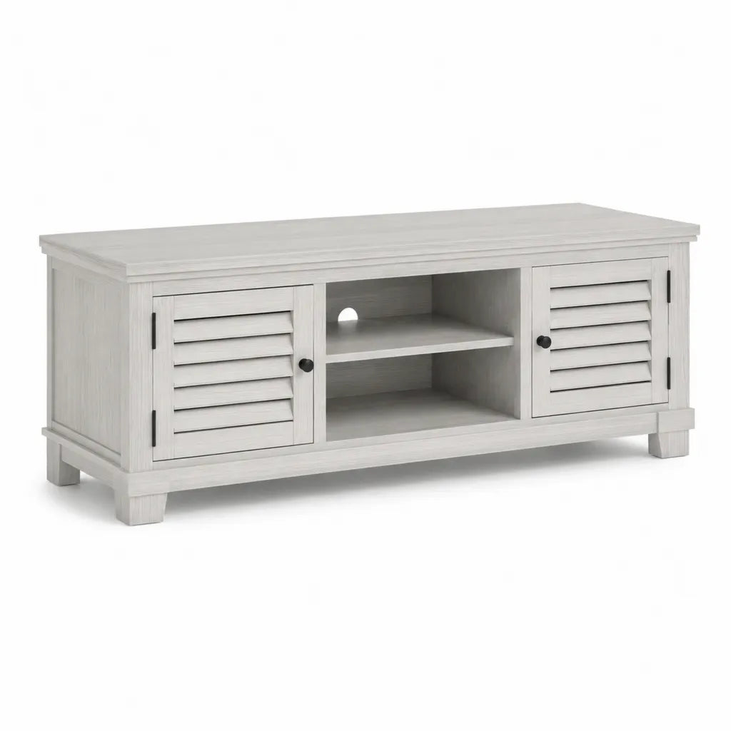 Mobile TV in MDF grigio chiaro con 2 ante a persiana 120 x 40 x 60 cm